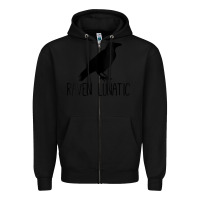 Black Womens Raven Lunatic, Funny Bird Lover Gift Men Women Kids Zipper Hoodie - longCreatives