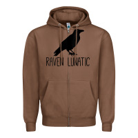 Chestnut Womens Raven Lunatic, Funny Bird Lover Gift Men Women Kids Zipper Hoodie - longCreatives