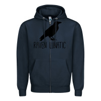 Navy Womens Raven Lunatic, Funny Bird Lover Gift Men Women Kids Zipper Hoodie - longCreatives