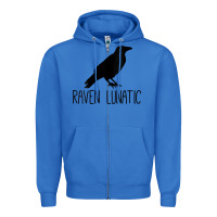 True Royal Womens Raven Lunatic, Funny Bird Lover Gift Men Women Kids Zipper Hoodie - longCreatives