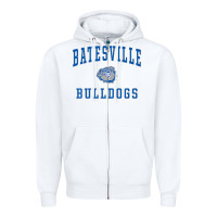 White Batesville High School Bulldogs Premium Zipper Hoodie - longCreatives