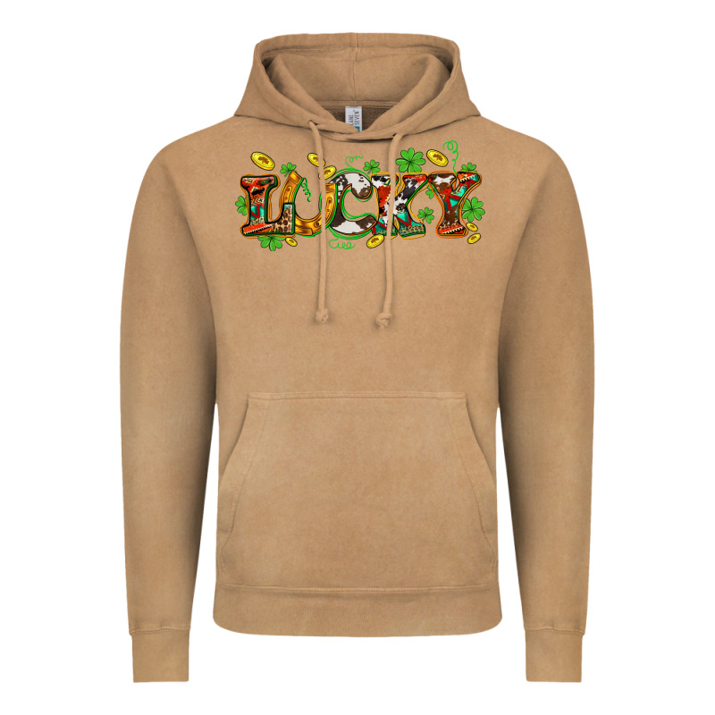 St. Patrick's Western Lucky And Shamrocks Vintage Hoodie by OliviaCreatesArt | Teevron