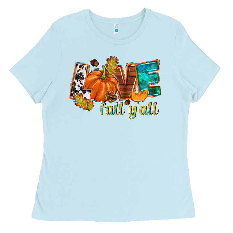 Love Fall Y'all Ladies Tee by NancyCooperArtShop | Teevron