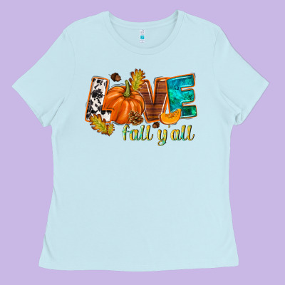 Love Fall Y'all Ladies Tee Designed By Nancycooperartshop