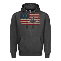 Charcoal Heather Snowmobile USA Flag Snow Sled Patriotic Snowmobiling Gift Zipper Hoodie - longCreatives