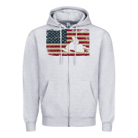 Heather Grey Snowmobile USA Flag Snow Sled Patriotic Snowmobiling Gift Zipper Hoodie - longCreatives
