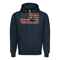 Navy Snowmobile USA Flag Snow Sled Patriotic Snowmobiling Gift Zipper Hoodie - longCreatives