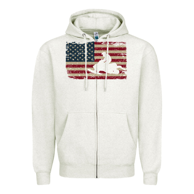 Snowmobile Usa Flag Snow Sled Patriotic Snowmobiling Gift Zipper Hoodie by longCreatives | Teevron