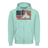 Seafoam Snowmobile USA Flag Snow Sled Patriotic Snowmobiling Gift Zipper Hoodie - longCreatives