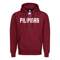 Burgundy Pilipinas Basketball Wear, Gilas Philippines Casual Wear Zipper Hoodie - longCreatives
