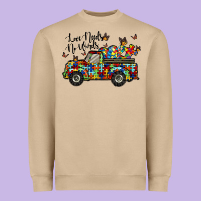 Love Needs No Words Heavyweight Sweatshirt Designed By Racoondesign