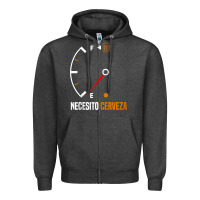 Charcoal Heather Mexican beer necesito cerveza cool & funny sayings Zipper Hoodie - longCreatives