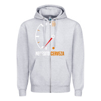 Heather Grey Mexican beer necesito cerveza cool & funny sayings Zipper Hoodie - longCreatives