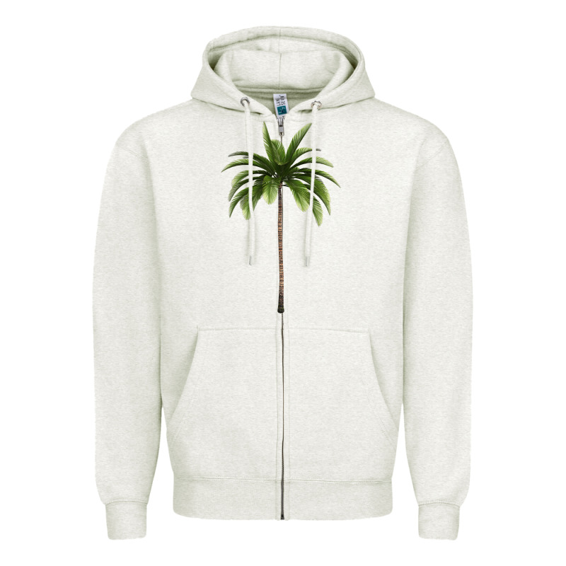 Tropical Palm Tree Zipper Hoodie by longCreatives | Teevron