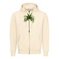 Sandshell Tropical Palm Tree Zipper Hoodie - longCreatives