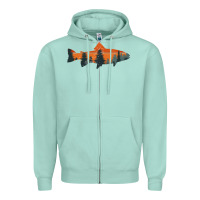 Seafoam Trout Fly Fishing Nature Outdoor Fisherman Gift Zipper Hoodie - longCreatives