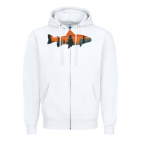 White Trout Fly Fishing Nature Outdoor Fisherman Gift Zipper Hoodie - longCreatives