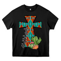 Black aztec cactus cross Heavy Core Tee - JahusDesignShop