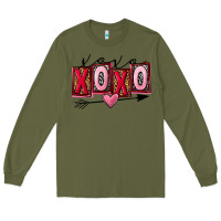 Army Green Xoxo love Valentine's Day Long Sleeve Tee - FaDigitalArtStudio