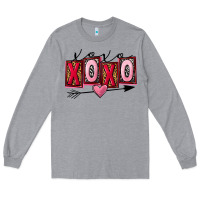 Heather Grey Xoxo love Valentine's Day Long Sleeve Tee - FaDigitalArtStudio