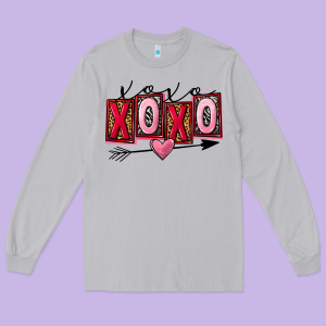 Xoxo Love Valentine's Day Long Sleeve Tee Designed By Fadigitalartstudio