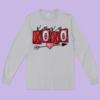 Xoxo Love Valentine's Day Long Sleeve Tee Designed By Fadigitalartstudio