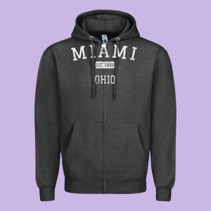 Miami Ohio Oh Vintage Zipper Hoodie Designed By Longcreatives