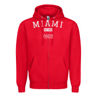 Red Miami Ohio OH Vintage Zipper Hoodie - longCreatives