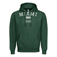 Sports Green Miami Ohio OH Vintage Zipper Hoodie - longCreatives
