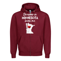 Burgundy Someone In Minnesota Loves Me  Minnesota  MN Zipper Hoodie - longCreatives