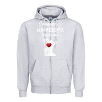 Heather Grey Someone In Minnesota Loves Me  Minnesota  MN Zipper Hoodie - longCreatives