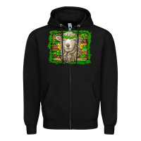 Black st patricks day sheep shamrock gold  serape leopard glitter Zipper Hoodie - Artiststas