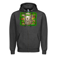 Charcoal Heather st patricks day sheep shamrock gold  serape leopard glitter Zipper Hoodie - Artiststas