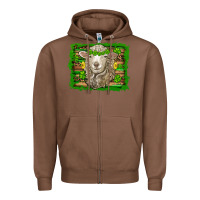 Chestnut st patricks day sheep shamrock gold  serape leopard glitter Zipper Hoodie - Artiststas