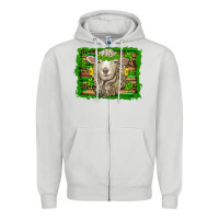Dove Grey st patricks day sheep shamrock gold  serape leopard glitter Zipper Hoodie - Artiststas