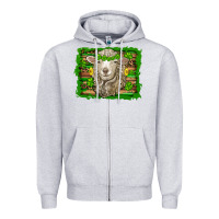 Heather Grey st patricks day sheep shamrock gold  serape leopard glitter Zipper Hoodie - Artiststas
