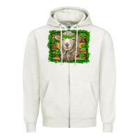Oatmeal Heather st patricks day sheep shamrock gold  serape leopard glitter Zipper Hoodie - Artiststas
