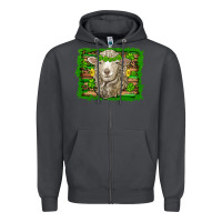 Smoke st patricks day sheep shamrock gold  serape leopard glitter Zipper Hoodie - Artiststas