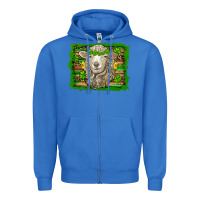 True Royal st patricks day sheep shamrock gold  serape leopard glitter Zipper Hoodie - Artiststas