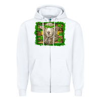 White st patricks day sheep shamrock gold  serape leopard glitter Zipper Hoodie - Artiststas