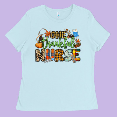 One Thankful Nurse Ladies Tee Designed By Nancycooperartshop