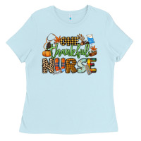 Baby Blue One thankful Nurse Ladies Tee - NancyCooperArtShop