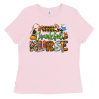 Bubblegum Pink One thankful Nurse Ladies Tee - NancyCooperArtShop
