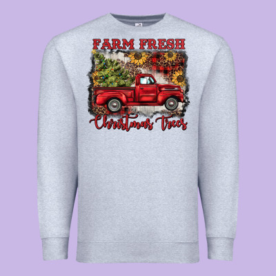 Farm Fresh Christmas Trees Premium Sweatshirt Designed By Barkaloodesign