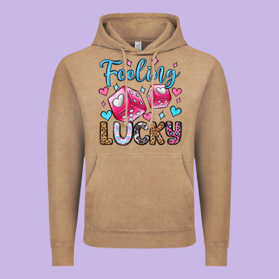 Feeling Lucky Valentine's Day Olivia Vintage Hoodie Designed By Oliviacreatesart