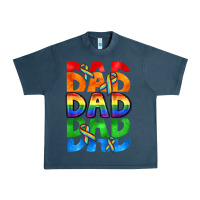 Midnight Navy Dad dad dad pride Urban Heavy Tee - CowGirlArtShop