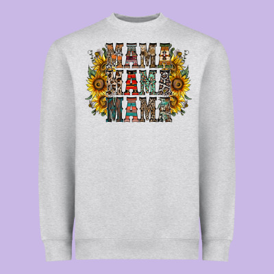 Mama Sunflower Western Heavyweight Sweatshirt Designed By Racoondesign