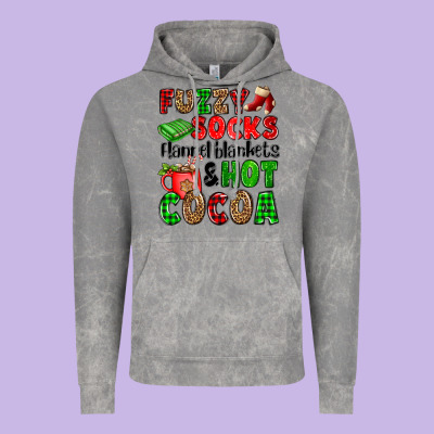 Fuzzy Socks Flannel Blankets And Hot Cocoa Vintage Hoodie Designed By Oliviacreatesart