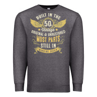 Charcoal Heather Mens Vintage 1950s Built In The 50s Fifties Funny 70th Birthday Premium Sweatshirt - longCreatives