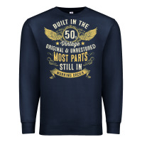 Navy Mens Vintage 1950s Built In The 50s Fifties Funny 70th Birthday Premium Sweatshirt - longCreatives